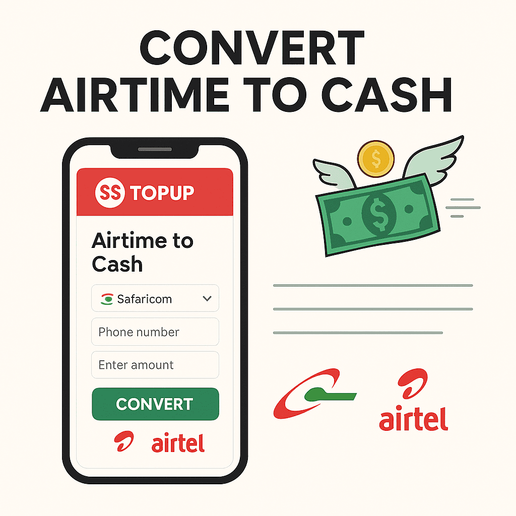 converts airtime ( safaricom and airtel) to cash